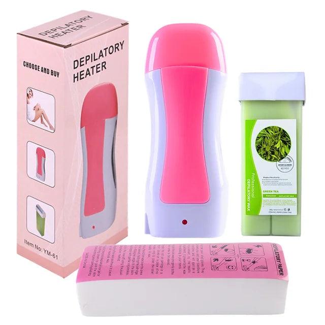 Depilatory Refill Wax Heater With Roller Wax Cartridge